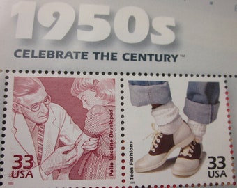 CELEBRATE the 1950s Pane of 15 U S STAMPS 1998 XF