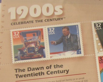 CELEBRATE the 1900s Pane of 15 USPS Stamps XF