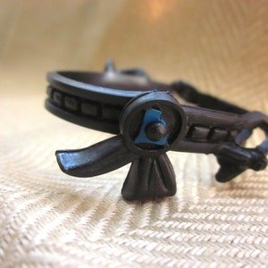 TMNT LEONARDO&#39;s Black Belt with Blue L 1990s PLAYMATES