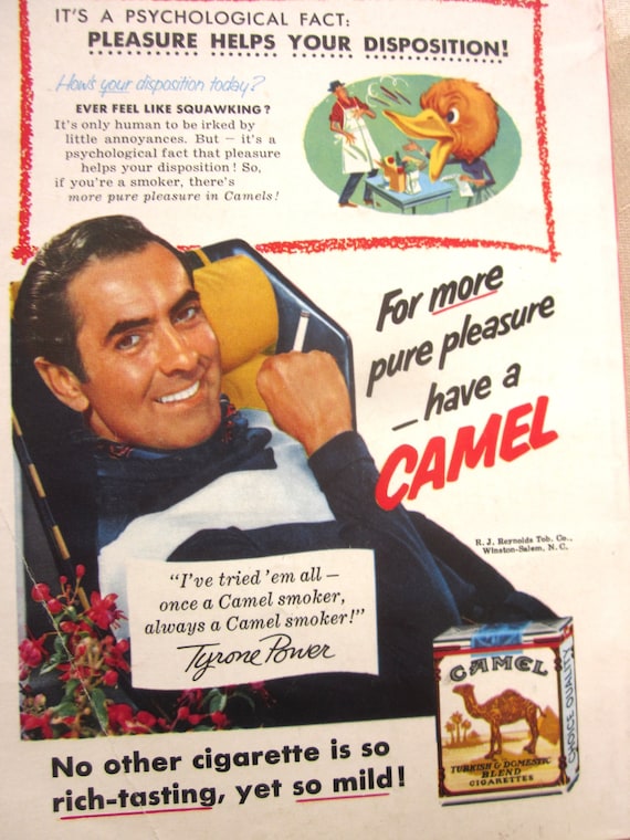 tyrone cigarettes TYRONE POWER Camel Cigarette Ad 1956
