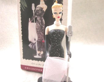 VINTAGE BARBIE Ornament with Original Packaging, Solo In the Spotlight, Hallmark Keepsake Collection 1995