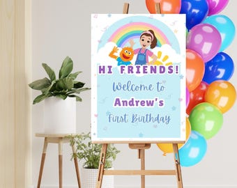Ms. Rachel Birthday Welcome Sign: Customizable Printable (18"x24") / Digital Template