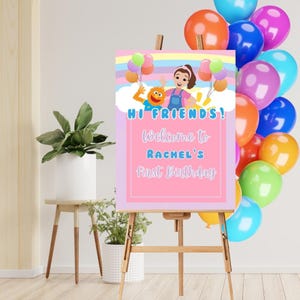 Ms. Rachel Welcome Sign | Printable, Customizable 18&quot;x24&quot; | Ms. Rachel Theme Birthday | Toddler Birthday Theme | Ms. Rachel Birthday Theme