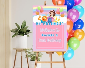 Ms. Rachel Geburtstags-Willkommens-Schild: Individuell bedruckbar (18 "x 24" / digitale Vorlage).