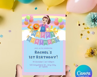 Ms. Rachel Gender Neutral Rainbow 1st, 2nd, or 3rd Birthday Invitation | Ms. Rachel Digital Invitation | Toddler Birthday | Ms. Rachel Theme