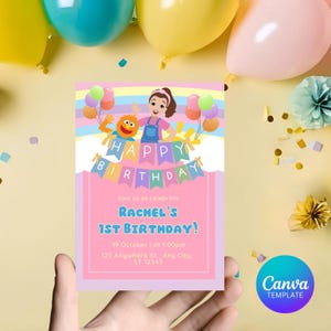 Ms. Rachel Rainbow 1st, 2nd, or 3rd Birthday Invitation | Ms. Rachel Digital Invitation | Toddler Birthday Invite | Ms. Rachel Theme