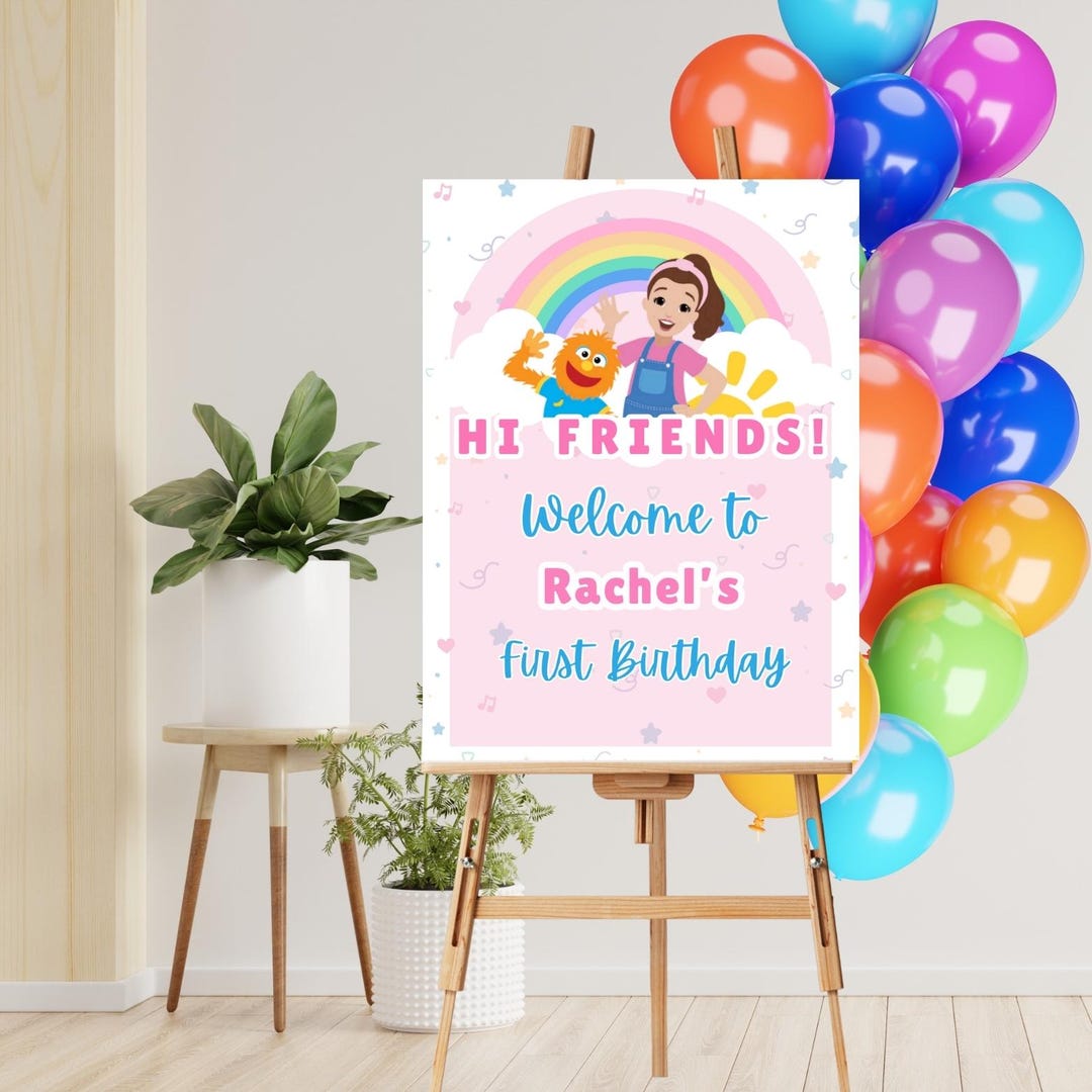 Ms. Rachel Birthday Welcome Sign: Customizable 18