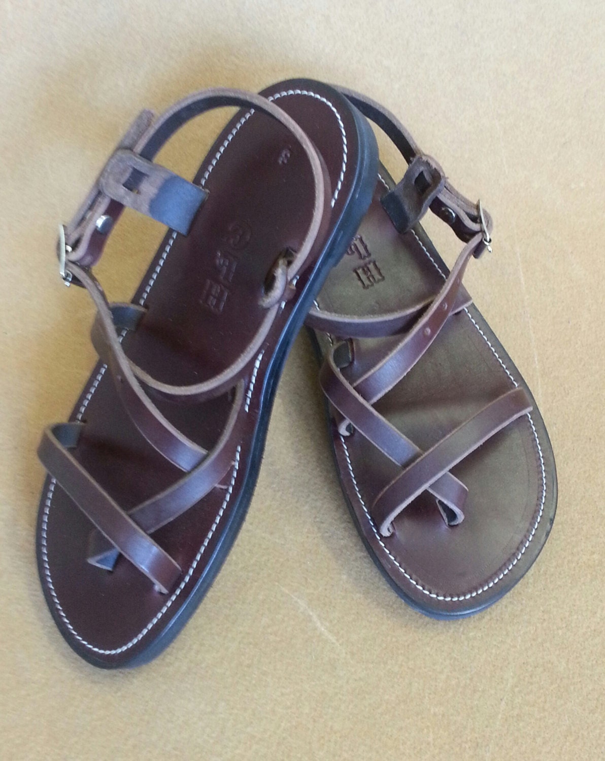 Genie Adjustable Leather Unisex Sandal - Etsy