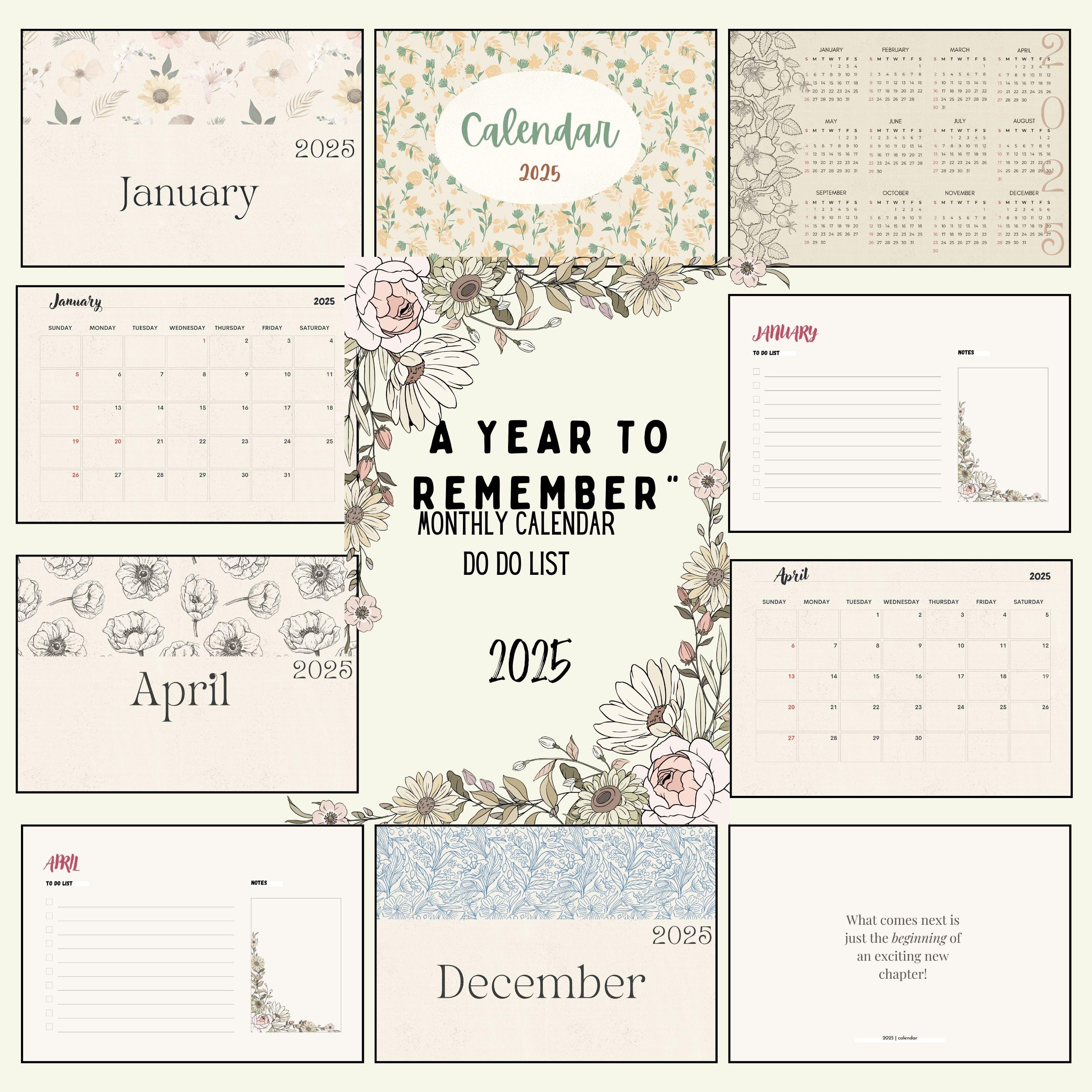 A Year to Remember 2025 Calendar - Etsy