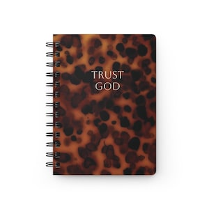 Trust God Leopard Print Journal | Spiral Bound Faith Notebook