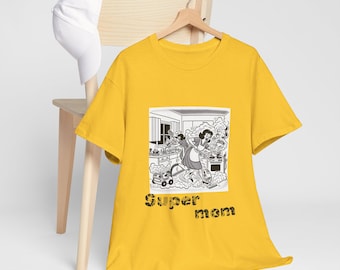 Funny Art  Super Mom Quote Unisex Cotton Tee/ Gift woman man