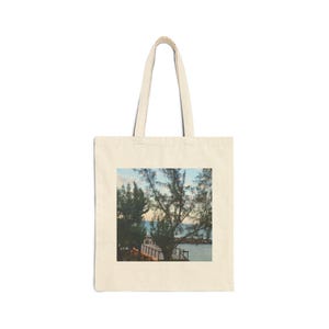 Ocean Scene Cotton Canvas Tote Bag - Beach Lover Gift, Summer Tote, Eco-Friendly Shopper, Nautical Carryall, Travel Bag