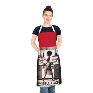 Beautiful Cook Beautiful Food Adult Apron, Kitchen Apron for Women, Gift for the Cook, Cooking Apron with Woman