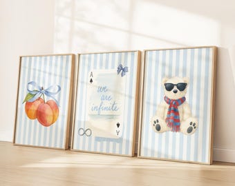 Customisable Wall Art Set of 6, The Summer I Turned Pretty Wall Decor, Team Conrad Belly Bedroom Decor, Printable Download