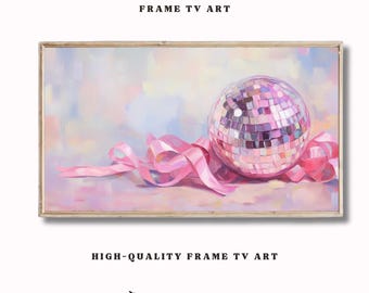 Pink Disco Ball Silvester Rahmen TV Art (Digitaler Download)