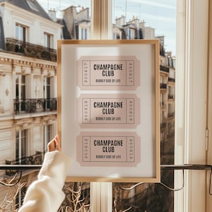CHAMPAGNE GIFT TRENDING Champagne Club Print Stylish Bar Cart Decor Wall Art Bar Cart art Decor Trendy Bar Aesthetic Art Digital Download