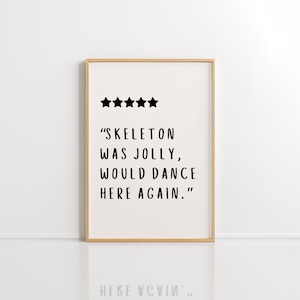 Halloween Typography Print Spooky Wall Art Cute Fall Decor Minimalist Poster Happy Halloween Quote Print Funny Halloween Skeleton Print