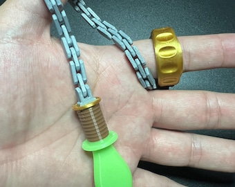 Mini espada impresa en 3D Fidget Spinner con anillo giratorio / Juguete para aliviar la ansiedad