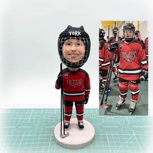 Personalisierte Eishockey Spieler Bobbleheads, kundenspezifische 3D Statuen, Feldhockey Sport Fan Geschenke, Geburtstagsgeschenke, Jubiläumsgeschenke, athletische Preise.