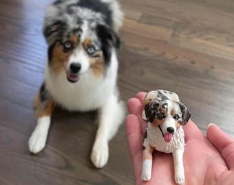 Gepersonaliseerde hond bruidstaart topper, aangepast hond beeldje, 3D standbeelden huwelijkscadeaus, aangepaste huisdier standbeelden, huisdieren verjaardagscadeaus, kleisculptuur huisdier