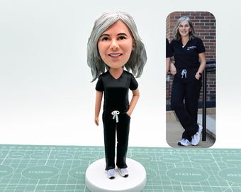 Cabezón de médico personalizado, cabezón personalizado para médico, regalos para graduación de médico, regalo para dentista/enfermera, regalos de aniversario, regalo de Navidad