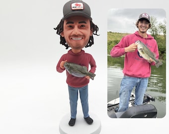 Custom fisherman bobblehead,fishing expert bobbleheads,fisherman sculptures,personalised fisherman exclusive souvenir/award,fisherman gifts.