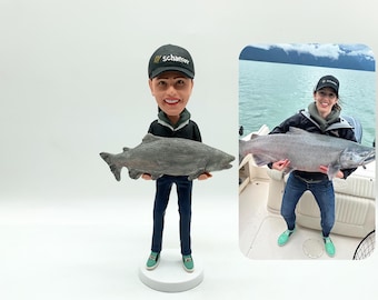 Custom fisherman bobblehead,fishing expert bobbleheads,fisherman sculptures,personalised fisherman exclusive souvenir/award,fisherman gifts.