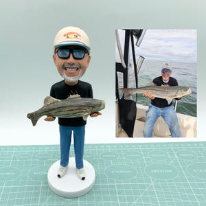 Custom fisherman bobblehead,fishing expert bobbleheads,fisherman sculptures,personalised fisherman exclusive souvenir/award,fisherman gifts.