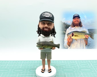 Custom fisherman bobblehead,fishing expert bobbleheads,fisherman sculptures,personalised fisherman exclusive souvenir/award,fisherman gifts.