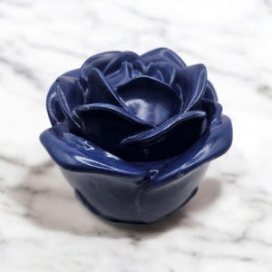 Rose Shaped Candle, Cement Candle Jar, Unique Gifts, Soy Candle, Candle Holder with Lid