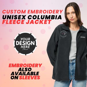 Custom Embroidered Fleece Jacket For Men And Women Customized Fleece Jacket Zip Fleece with Embroidered Text Personalized right Chest Logo