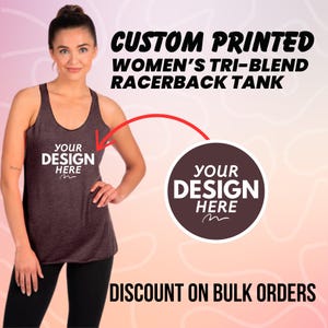 Custom Design Tank Top for Women, Personalized Tank Top Custom Text Photo Logo Shirt, Personalized Racerback Tank, Women Racerback Tank Top