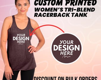 Custom Design Tank Top for Women, Personalized Tank Top Custom Text Photo Logo Shirt, Personalized Racerback Tank, Women Racerback Tank Top