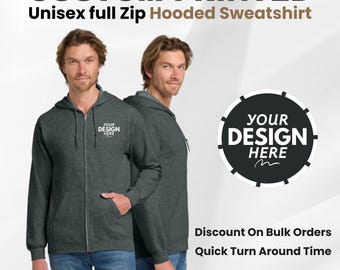 Personalized Full Zip Hoodie Sweatshirt, Custom Zip Up Hoodie, Custom Logo Hoodie, Team Logo Zip Up Hoodie, Personalized Gift For Him Her