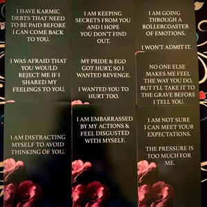 Confessions sombres Messages des cartes Oracle | Amant Twinflame Âme soeur Agencez votre personnalité | le même jour | Réponses spirituelles Insights Conseils