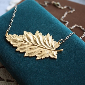 Golden Fall Foliage Leaf Necklace image 1