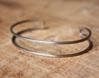 Minimalist  Double Cuff Brass Bracelet