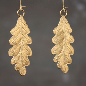 Botanical Brass Leaf Earrings Bridal Jewelry Wedding Earrings Bridesmaid Gift Boho Jewelry Gift for Her Clip On Earrings Now Available image 2