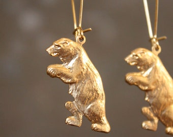 Cub Scout Grizzly Bear Earrings - Nature Woodland Forest Animal Jewelry
