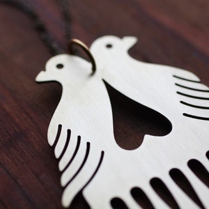 Love Birds Beard and Mustache Comb Necklace image 1