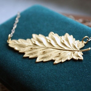 Golden Fall Foliage Leaf Necklace image 3