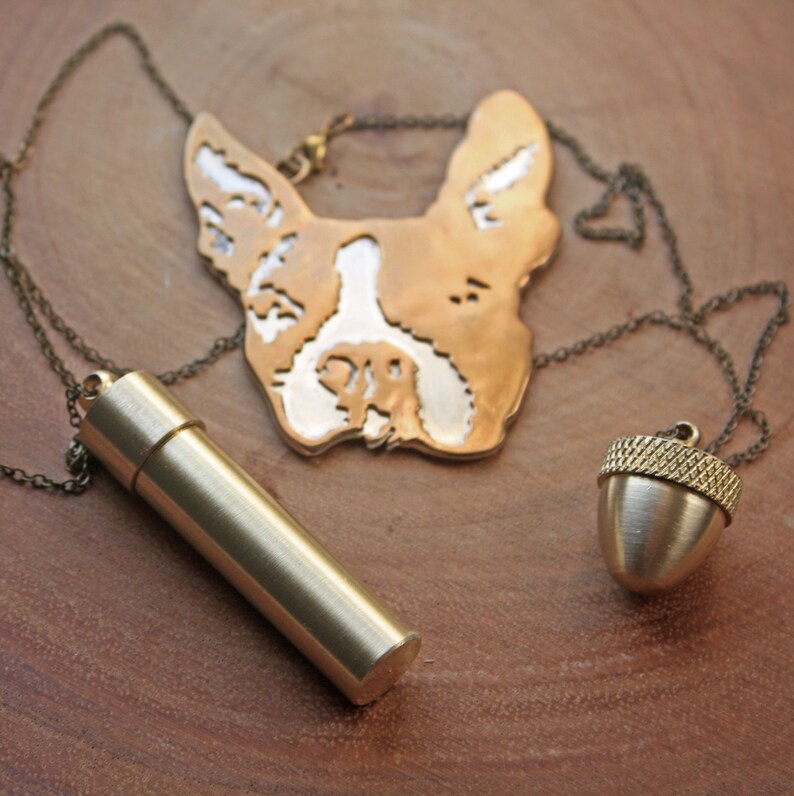 Canister Urn Necklace for Human or Pet Ashes Cremation Necklace Memorial Jewelry Keepsake Vial Urn Pendant Brass Locket Necklace image 8