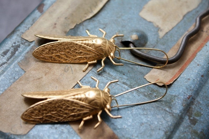 Cicada Metamorphosis Insect Earrings image 5