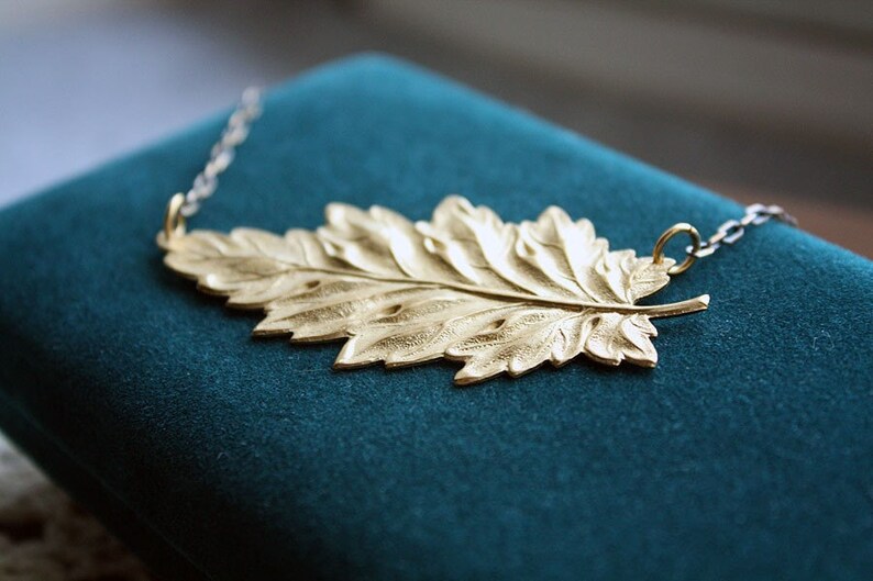 Golden Fall Foliage Leaf Necklace image 5