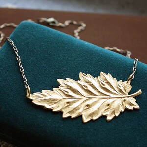 Golden Fall Foliage Leaf Necklace image 2