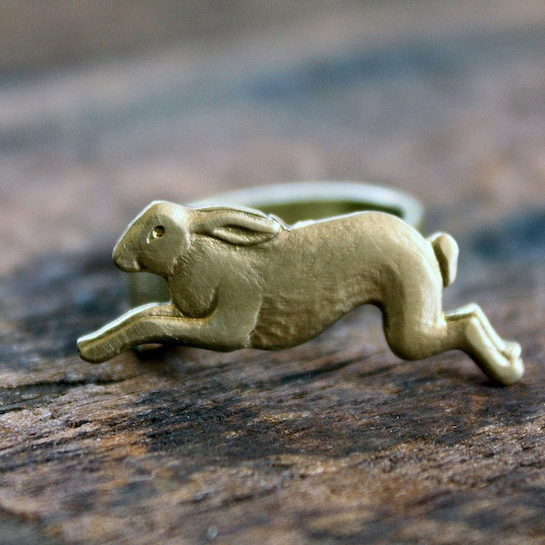 Bunny Rabbit Ring - Handmade Brass Animal Jewelry | Gift for Nature Lover