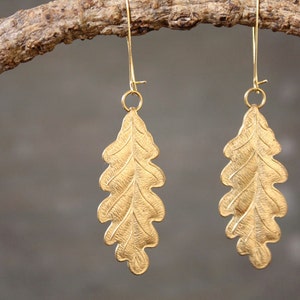 Botanical Brass Leaf Earrings Bridal Jewelry Wedding Earrings Bridesmaid Gift Boho Jewelry Gift for Her Clip On Earrings Now Available image 1