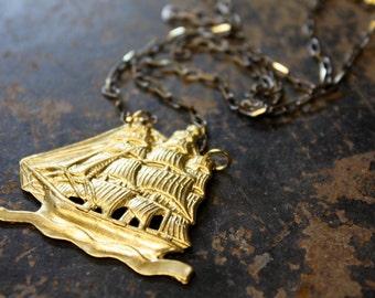 Sailing the Seas of Love Clipper Ship Necklace