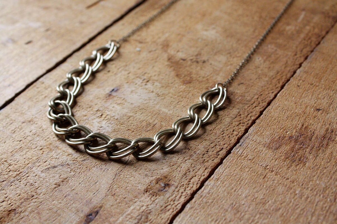 Modern Minimalist Chain Link Necklace Mid Century Modern Vintage ...