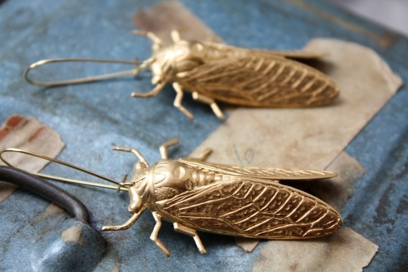 Cicada Metamorphosis Insect Earrings image 4